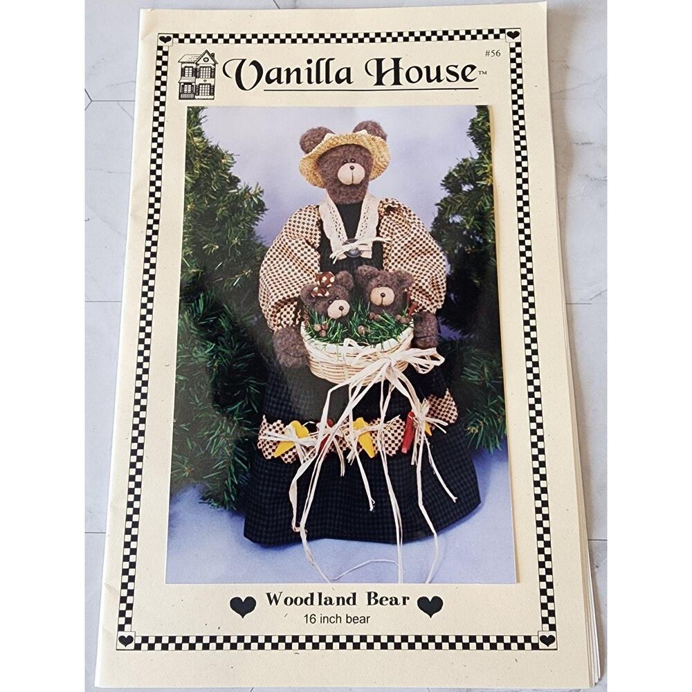 Woodland Bear 16" Bear Doll Sewing Craft Pattern Uncut Vanilla House # 56